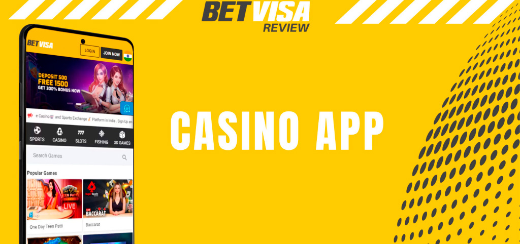 Place bets in the BetVisa online casino through the mobile application